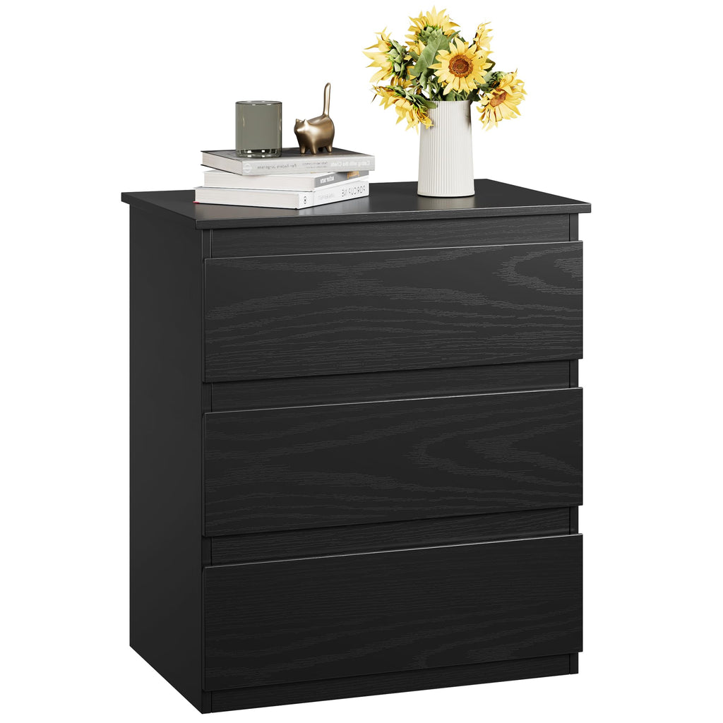 Black 3 Drawer Nightstand P234799