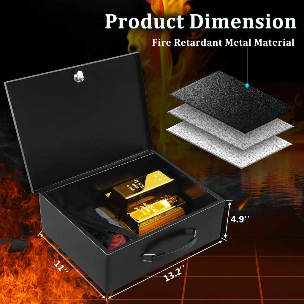 Fire Resistant Document Lock Box with Key H37238