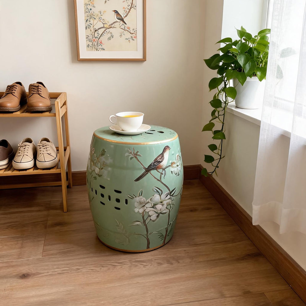 Hand-Painted Blue White Ceramic Garden Stool I1571