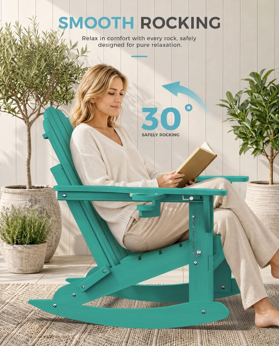 Adirondack Rocking Chair with Footrest W245829