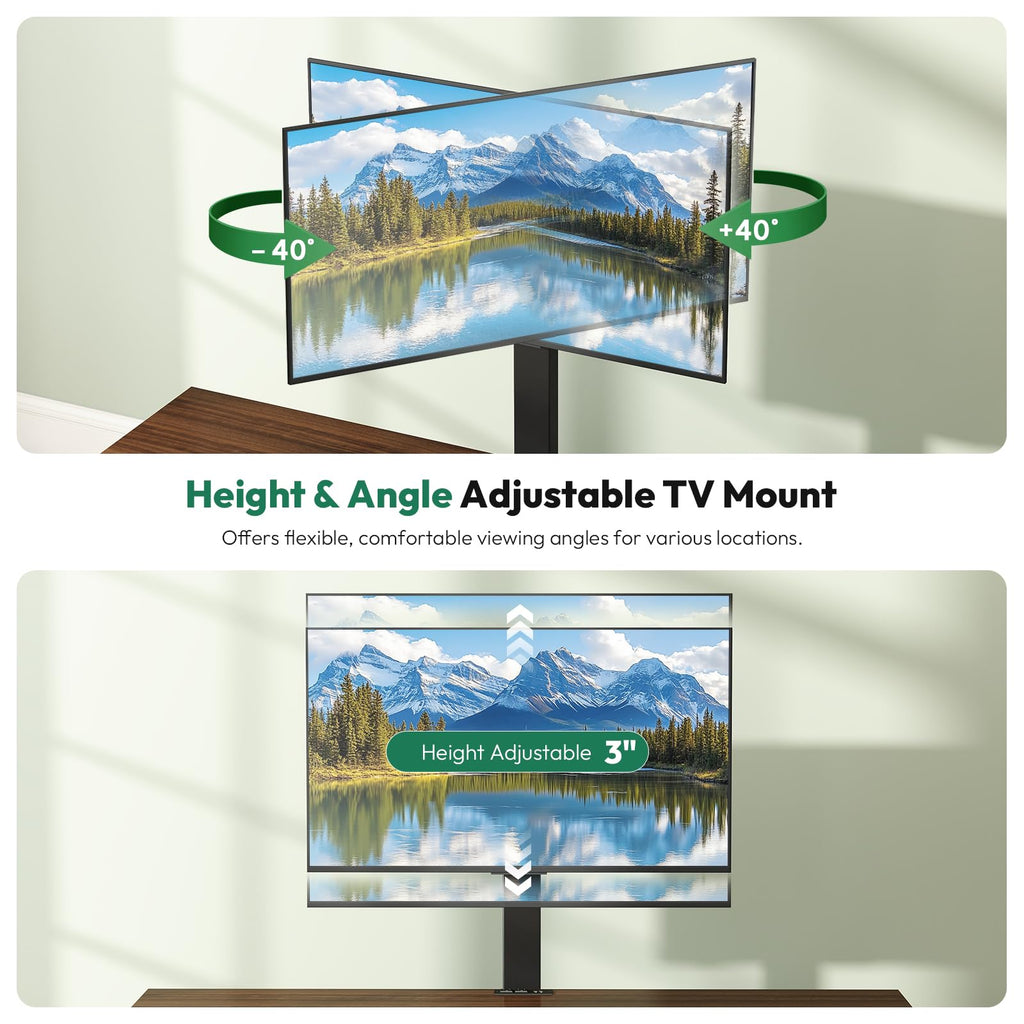 Walnut TV Stand with Mount for 65-75 Inch TV L17277