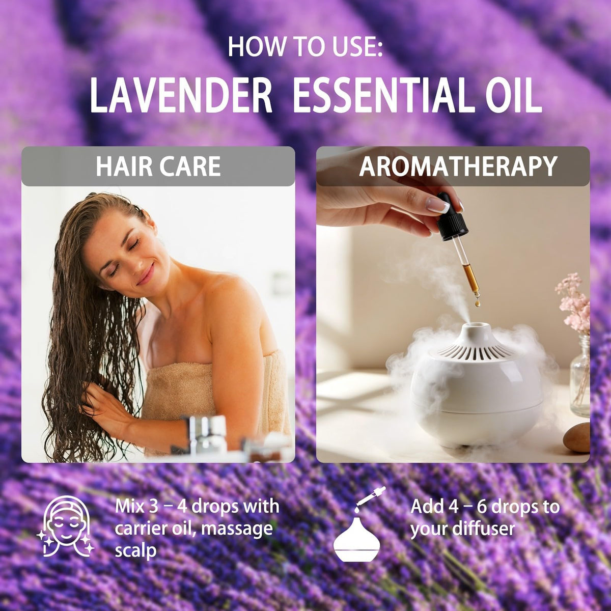 Lavender and Tea Tree Essential Oil 4 Fl Oz R7957