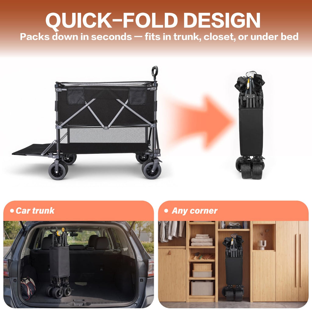 600L Foldable Collapsible Wagon Cart with Wheels S3190