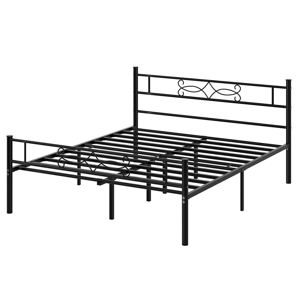 14" Full Size Metal Platform Bed Frame with Headboard Y880998