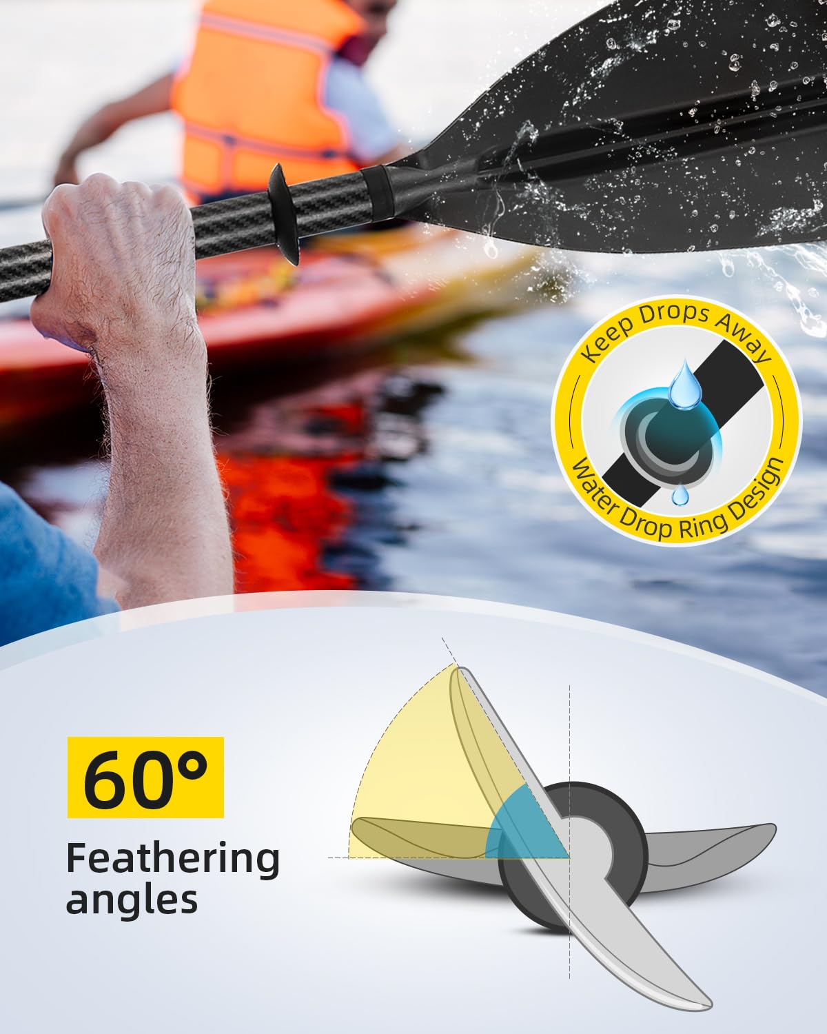 Adjustable Carbon Fiber Kayak Paddle E644