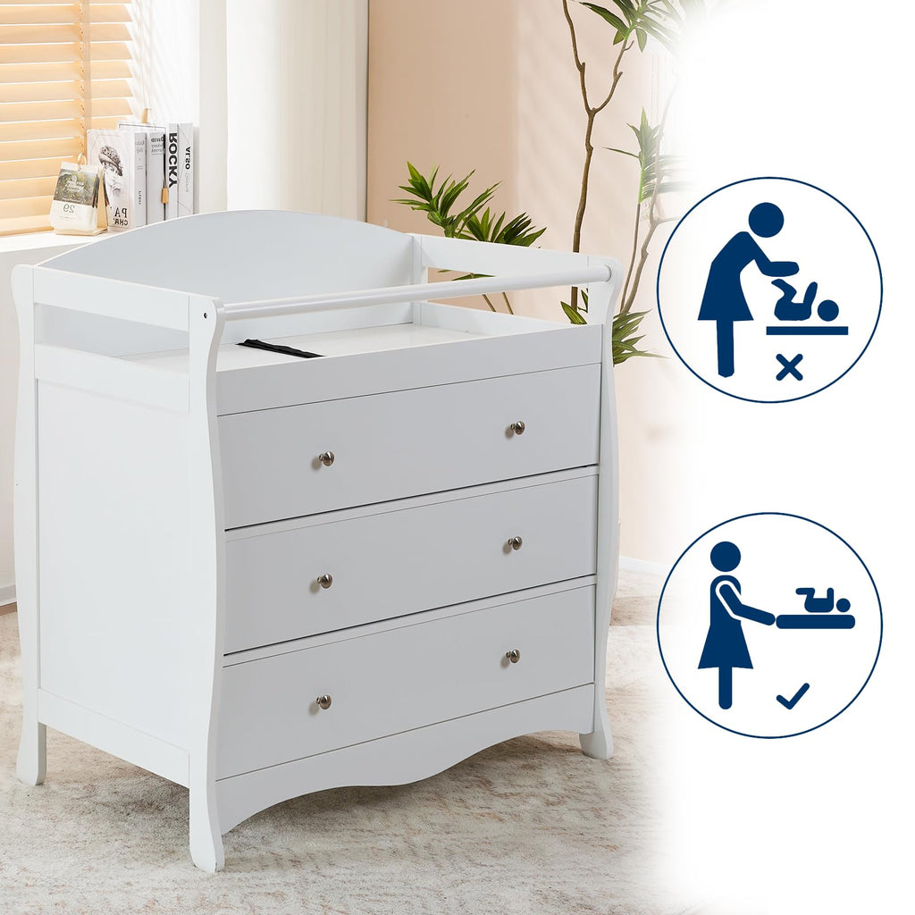 White Changing Table Dresser B772