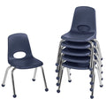 12" School Stack Chair with Ball Glides, Navy, 6-Pack X4736