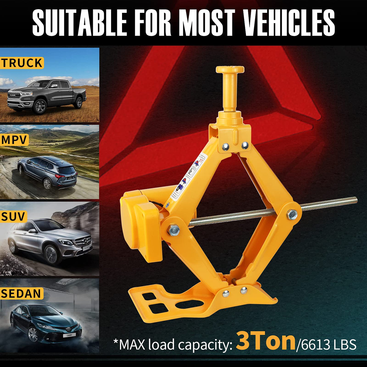 3 Ton 12V Electric Scissor Car Jack Kit with Impact Wrench O7667