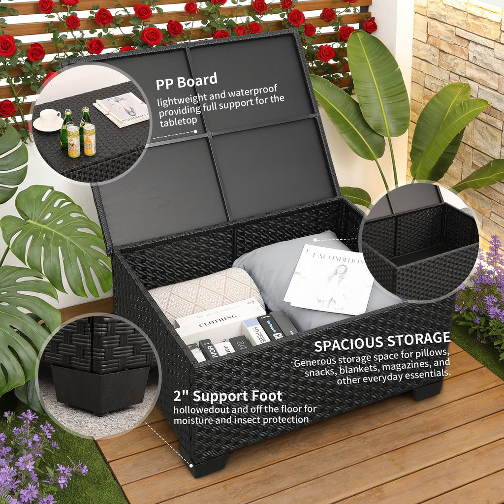 6 Pcs Outdoor Furniture Set with Fire Pit Table and Cushions L625