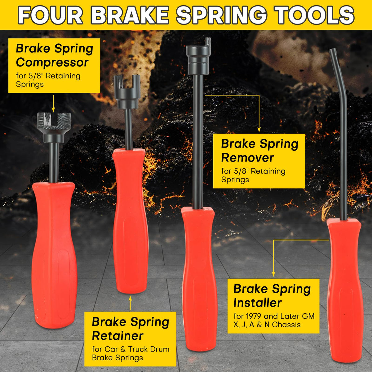 8 Pc Drum Brake Tool Kit Black F883