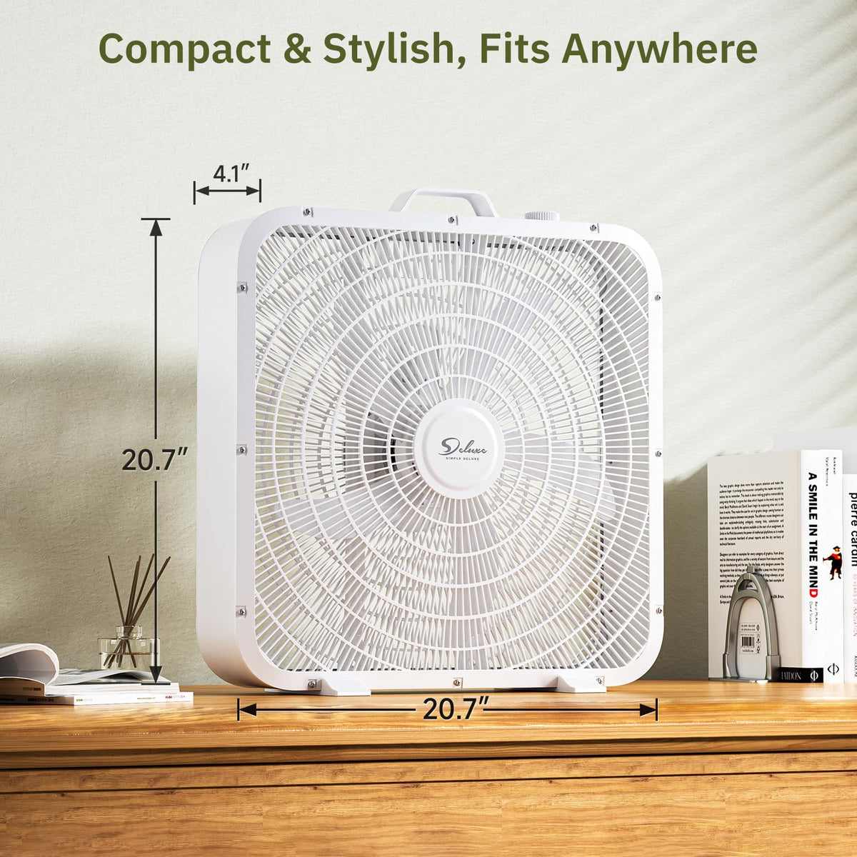20” White 3-Speed Box Fan with Carry Handle C73610