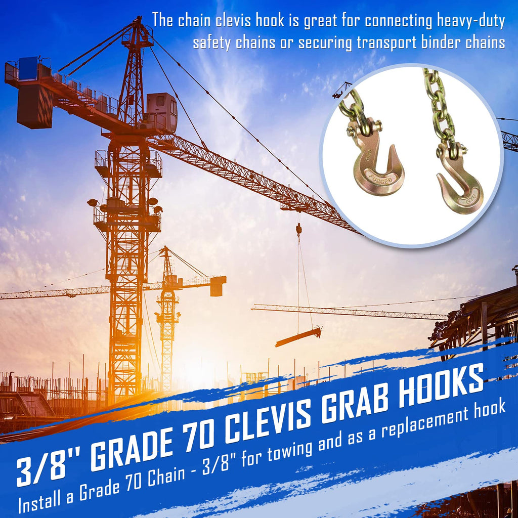 3/8" Grade 70 Forged Steel Clevis Grab Hooks N87374