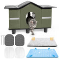 Insulated Outdoor Cat House with Self Warming & Self Cooling Mat N3074
