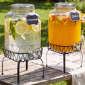 2 Pack 2 Gallon Glass Drink Dispenser with Stand A17318