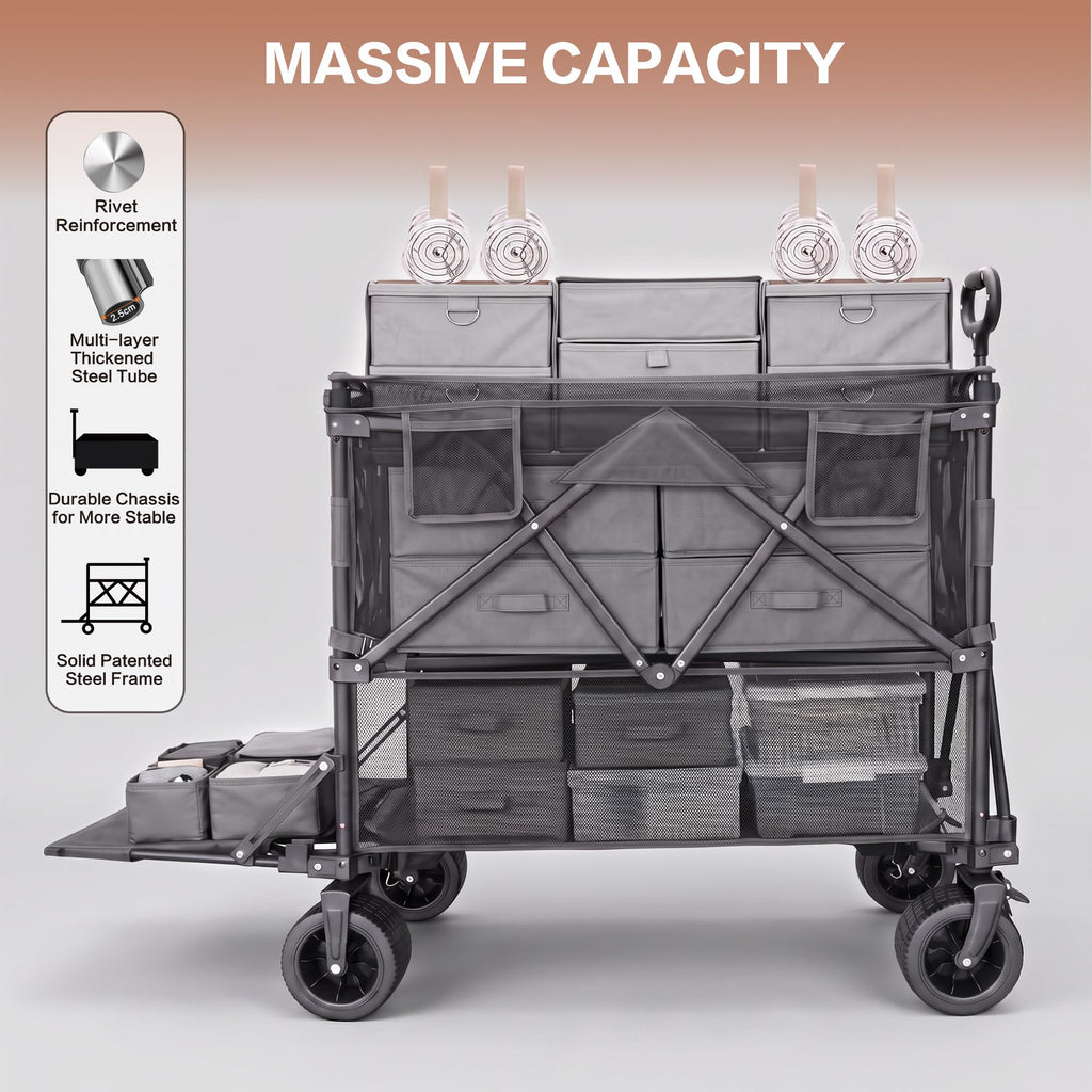 600L Foldable Collapsible Wagon Cart with Wheels S3190