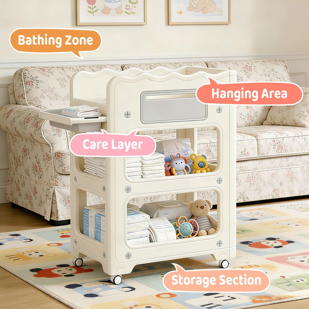 Foldable Portable Baby Changing Table with Storage Baskets L477