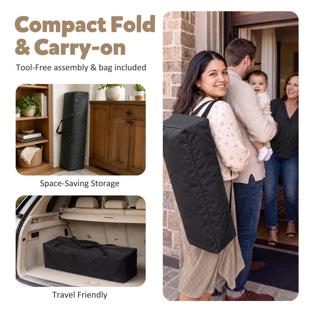 4 in 1 Foldable Pack and Play with Bassinet & Changing Table Y157703