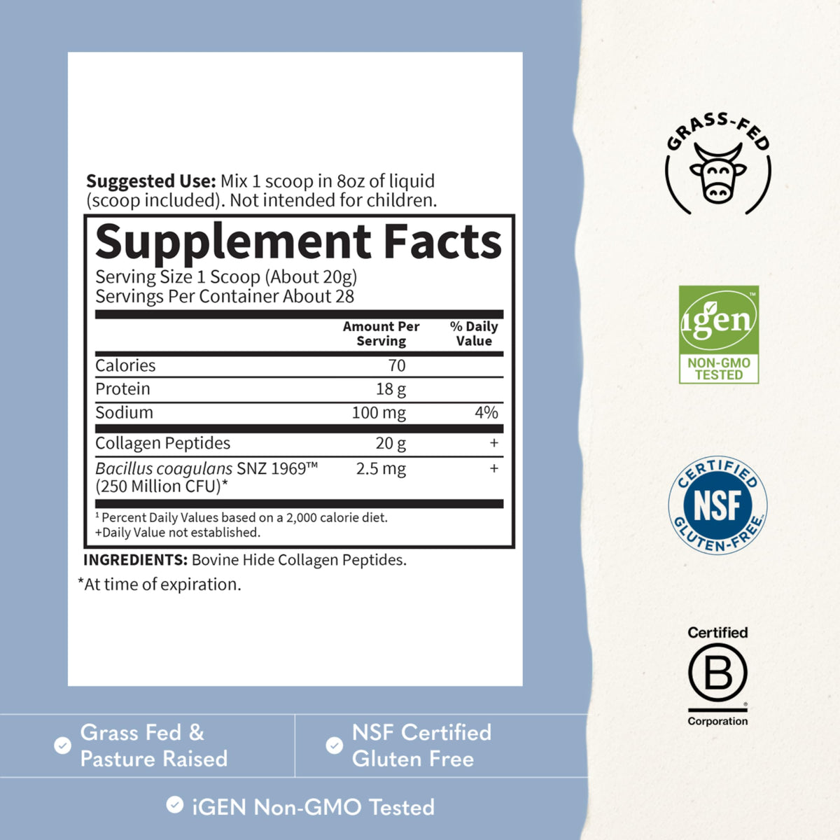 Collagen Powder Unflavored 28 Servings D194
