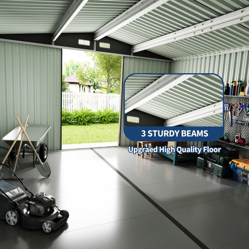 10X14 Ft Galvanized Steel Metal Storage Shed X64815