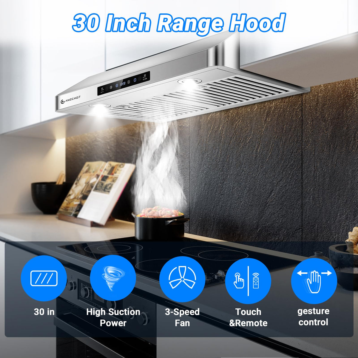 30" Stainless Steel Under Cabinet Range Hood O458