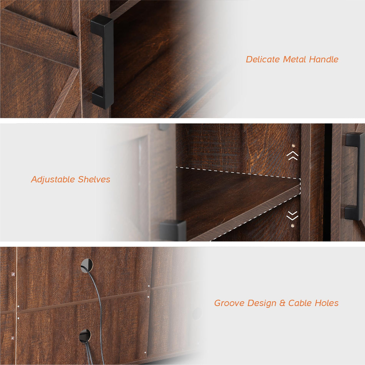 Farmhouse TV Stand for 60-75 inch TV E778