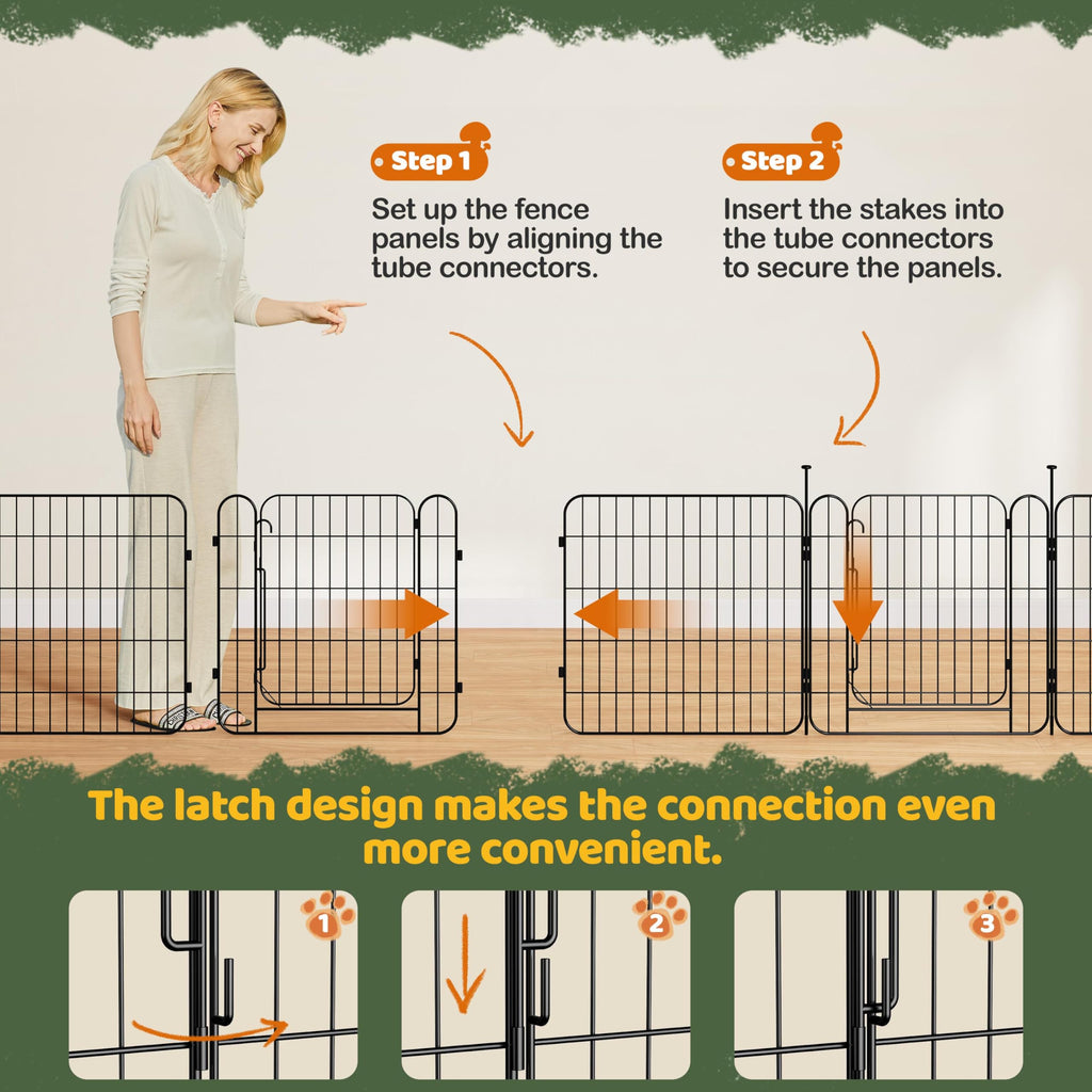 24in 8-Panel Expandable Dog Playpen Q6163