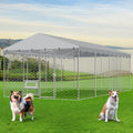 20×10×5.6FT Outdoor Dog Kennel with Bowls H911