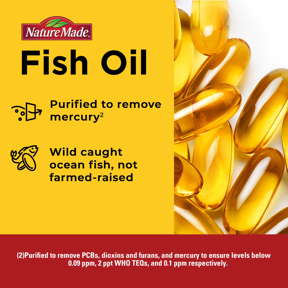 Omega 3 Fish Oil Supplement, 60 Softgels F180250