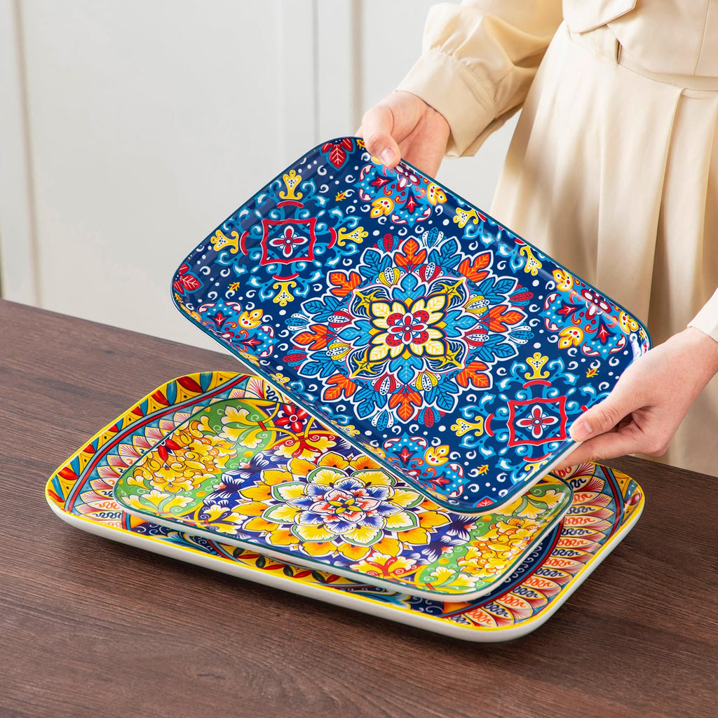 Serving Platters Set of 3 Rectangular Trays B6326