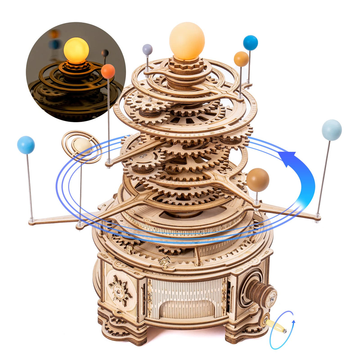 3D Wooden Puzzle Mechanical Building Set 8 Orbiting Planets W236