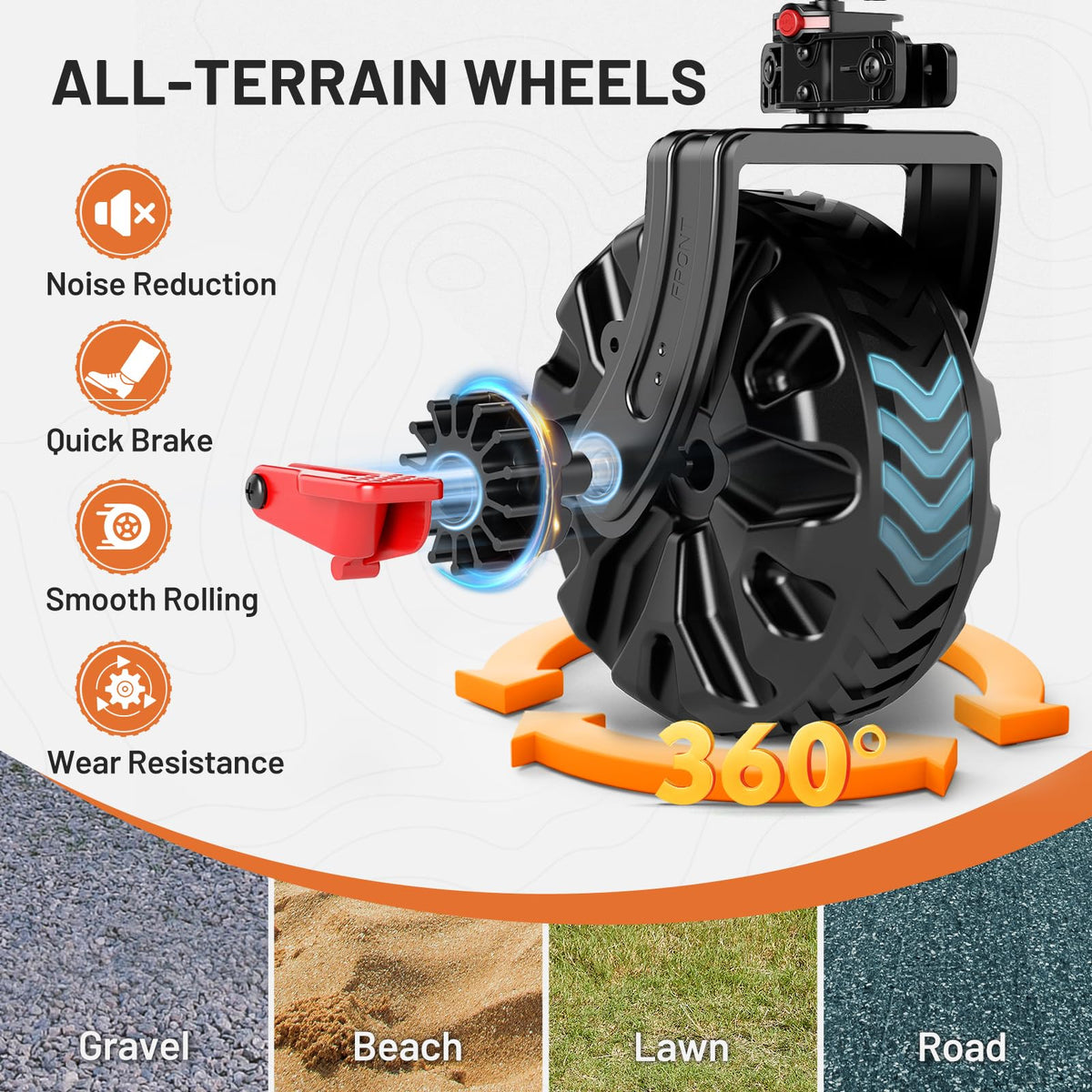 26" Extra Wide All Terrain Folding Wagon with Big Wheels, Cargo Net & Tailgate, 400lbs Heavy Duty Collapsible Cart, Black C88730
