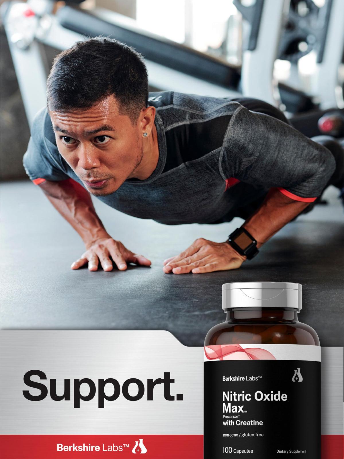 Nitric Oxide Supplement with Creatine Monohydrate 100 Capsules J4350