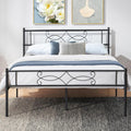 14" Full Size Metal Platform Bed Frame with Headboard Y880998