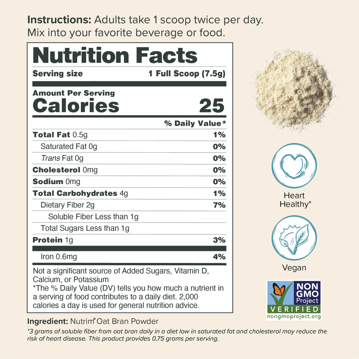 Oat Bran Powder with Beta Glucan Soluble Fiber N165