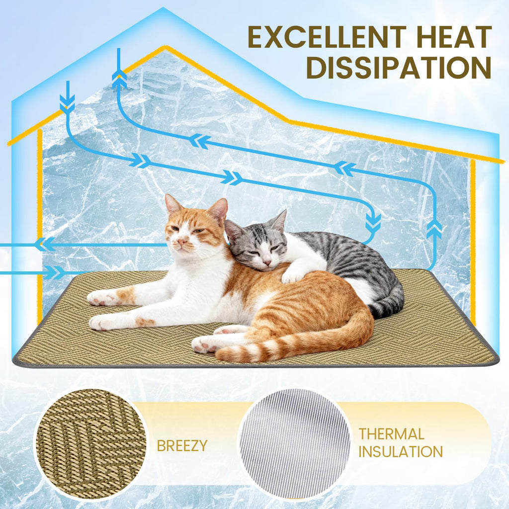 Weatherproof Insulated Outdoor Cat House with Cozy Mat Q418928