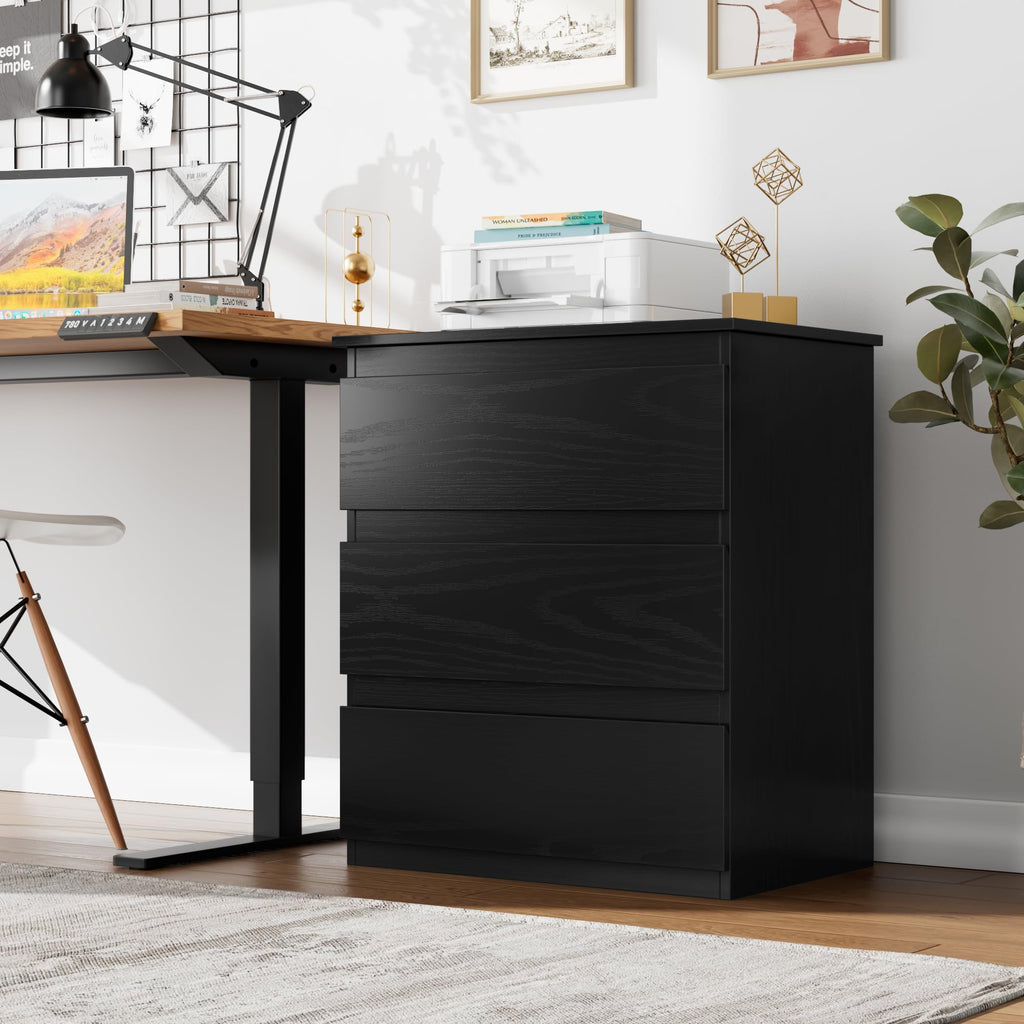 Black 3 Drawer Nightstand P234799