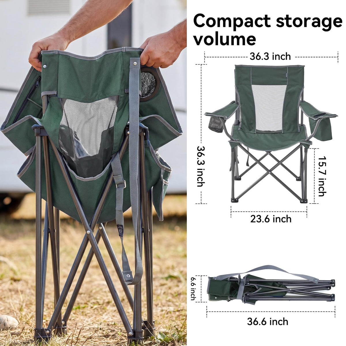 Oversized Folding Camping Chair 2 Pack H508