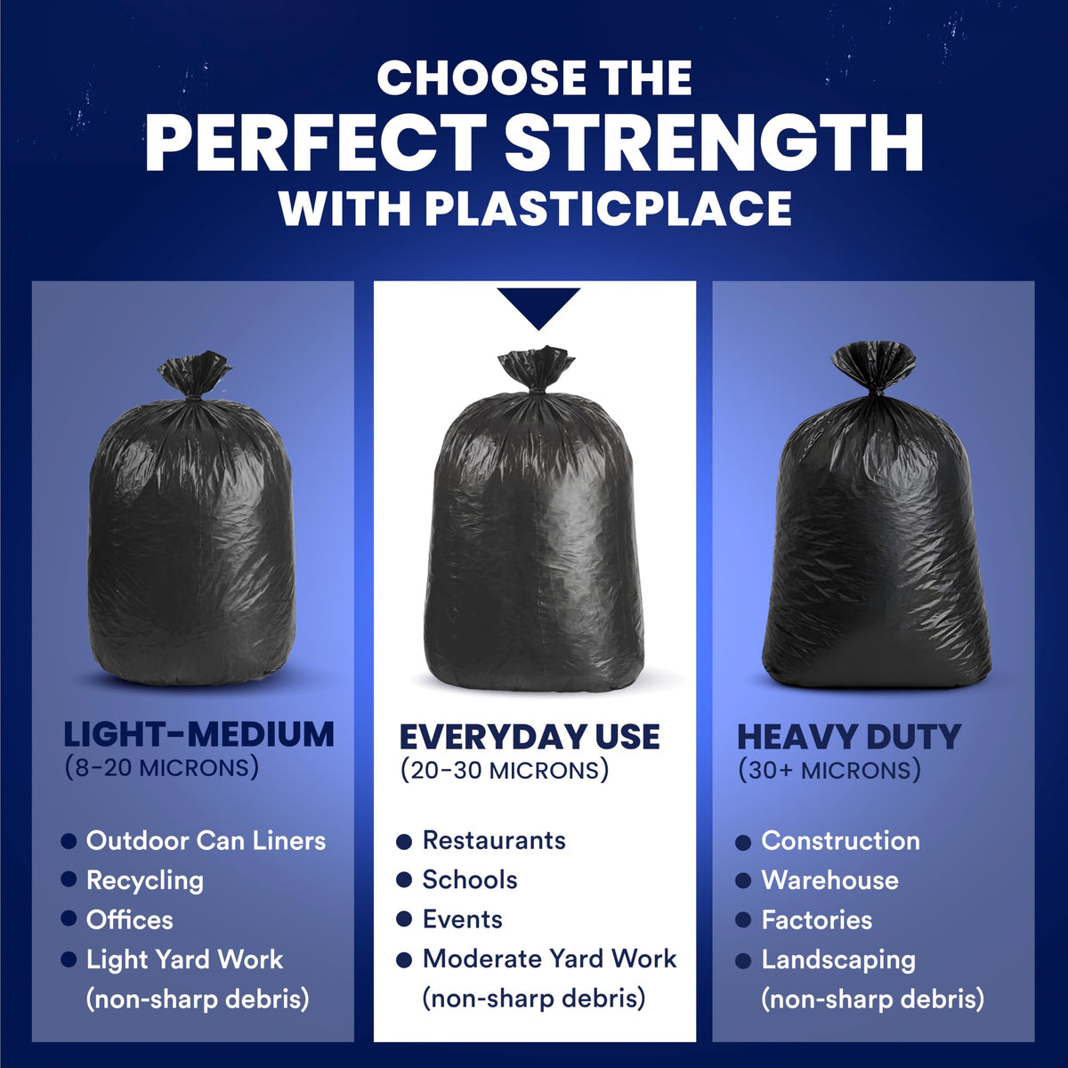 55-60 Gallon Heavy Duty Black Trash Bags, 100 Count Z48636