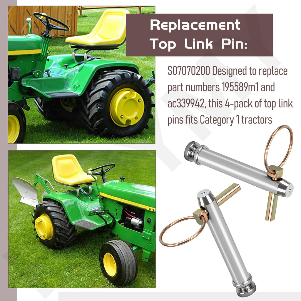 Cat 1 Top Link Pin Hitch Accessories, 4 Pack, 5-1/2, 3/4" Q716611