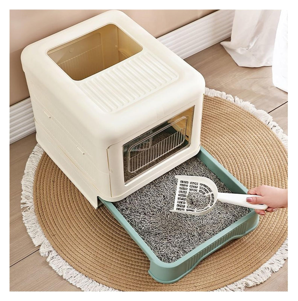 Fully Enclosed Cat Litter Box with Lid and Drawer Y231569