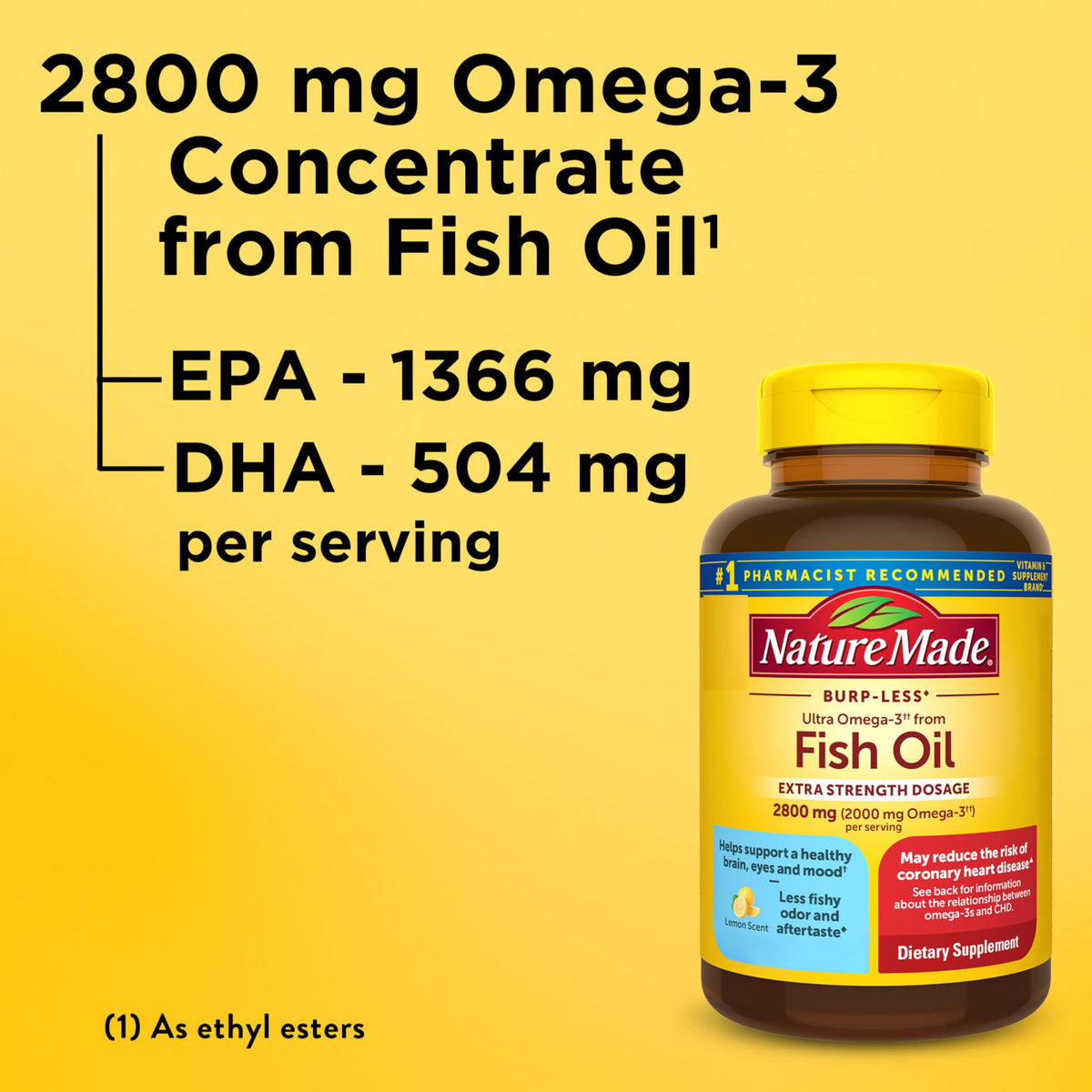 Omega 3 Fish Oil Supplement, 60 Softgels F180250