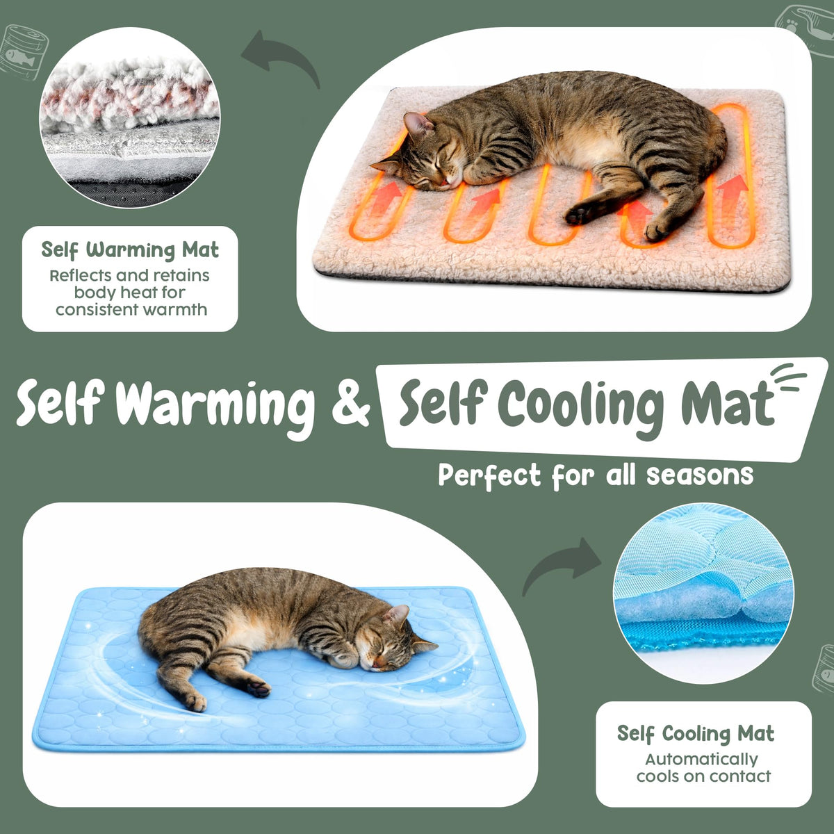 Insulated Outdoor Cat House with Self Warming & Self Cooling Mat N3074
