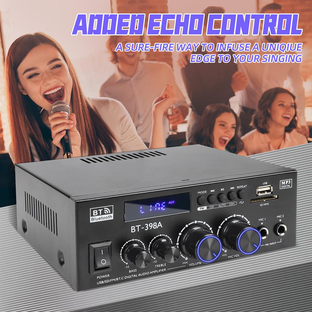 Bluetooth 5.0 Stereo Receivers, 2 Channel 450W Home Amplifier J752398