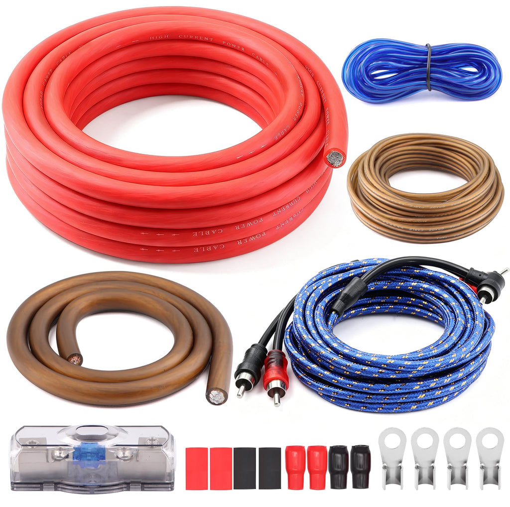0 Gauge 3000W Amp Wiring Kit with 17FT CCA Power Cable Q49517