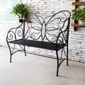 Outdoor Cast Iron Bench with Armrests Double Seats Z9579