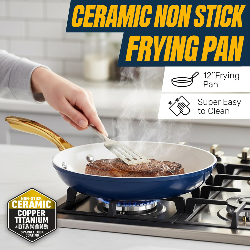 12 Pc Titanium Ceramic Nonstick Cookware Set G323