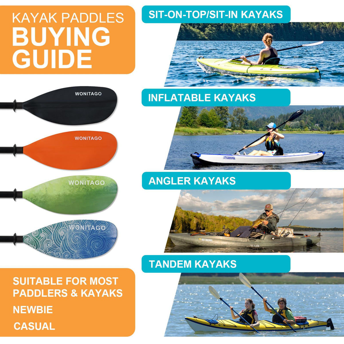 Adjustable Lightweight Kayak Paddle I751
