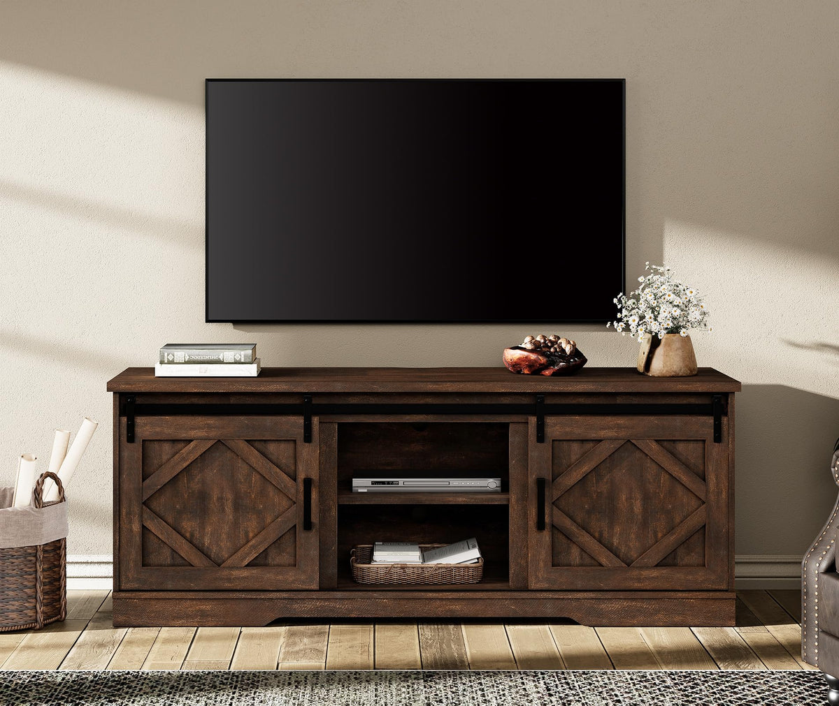 Farmhouse TV Stand for 60-75 inch TV E778