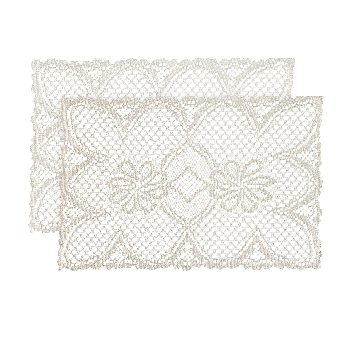 2 Pcs Rectangle Lace Placemats 12x17 Inch H68968