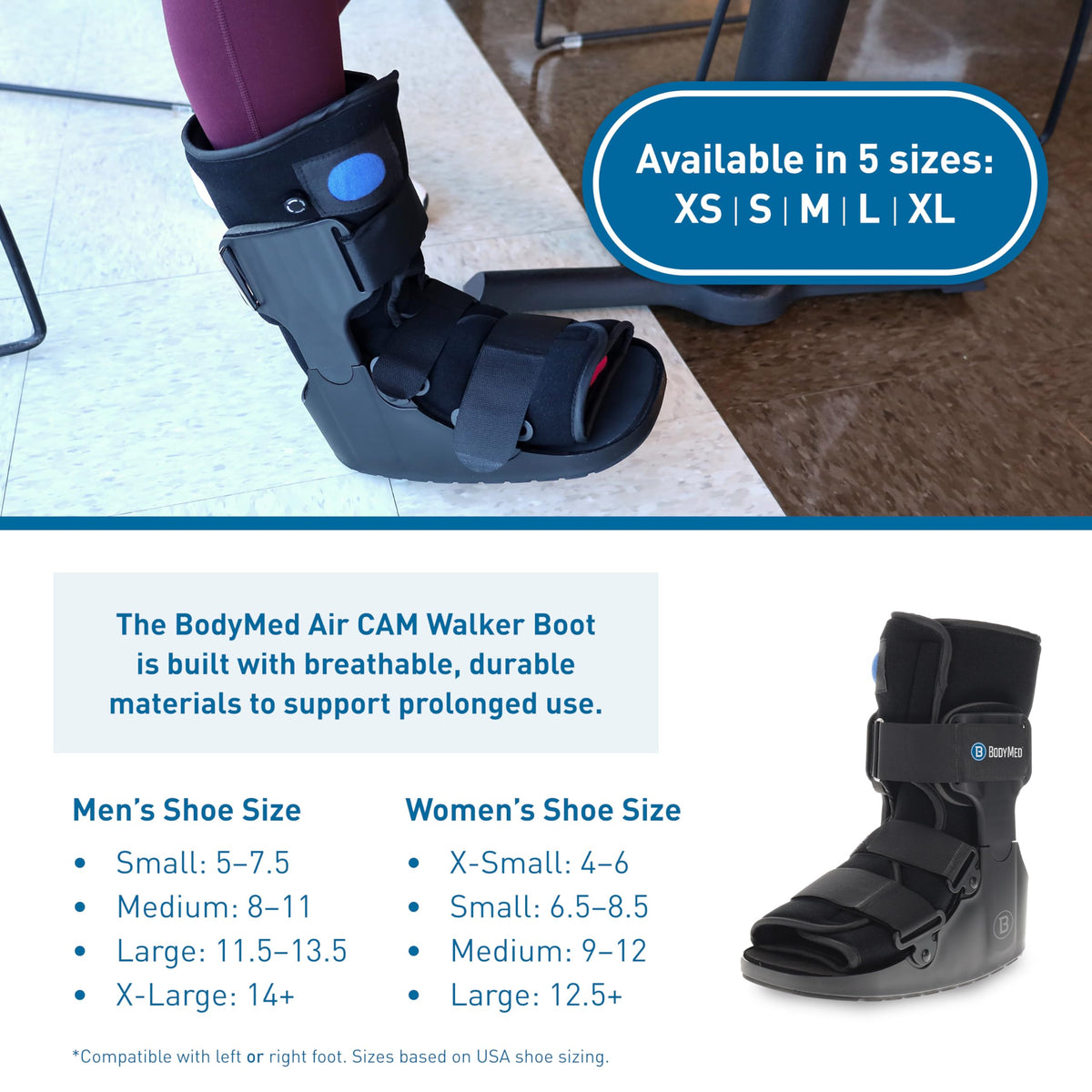 Medium 12.3" Tall Adjustable Walking Fracture Boot D424